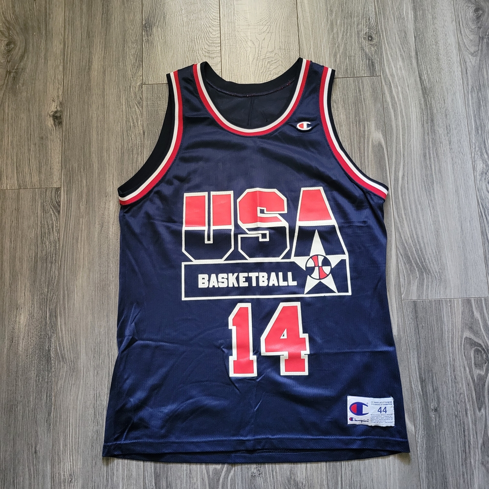 Champion USA Navy Basketball Jersey Alonzo Mourning